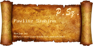 Pavlisz Szabina névjegykártya